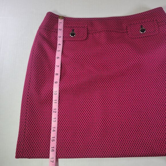 Ann Taylor Loft Petite Women Professional Red Diamond Pattern Skirt Size 6P - Picture 3 of 10